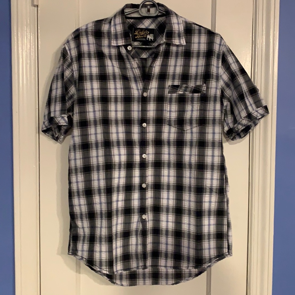 Duke's Bark Shortsleeve Plaid Button Down Size S